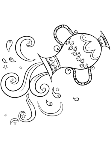 Aquarius Zodiac Sign Coloring Page